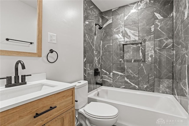 149 Poe Ln, Xenia, OH 45385 - full bathroom featuring vanity, washtub / shower combination, and toilet
