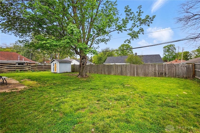 813 Kenosha Rd, Kettering, OH 45429 - view of yard with a fenced backyard, an outdoor structure, and a shed