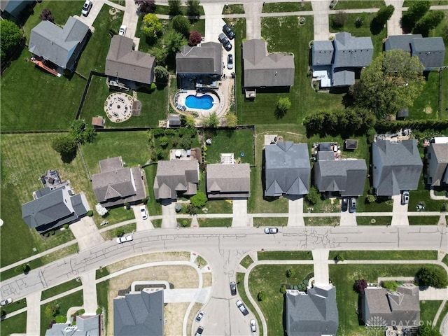drone / aerial view with a residential view
