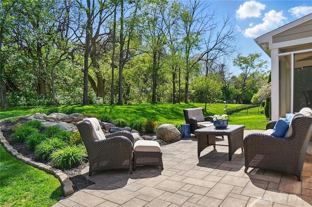 1152 Sarah Freeman Dr, Dayton, OH 45458 - view of patio / terrace featuring fence