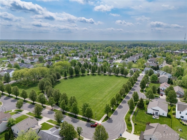 aerial view with a residential view