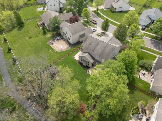 drone / aerial view with a residential view