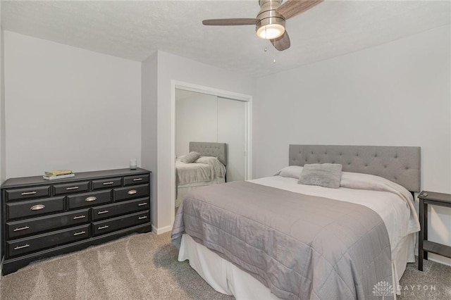 12 N Water St, Lebanon, OH 45036 - bedroom with carpet, a closet, baseboards, and ceiling fan