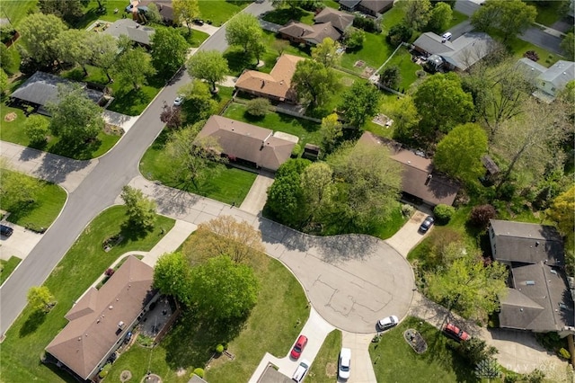 bird's eye view featuring a residential view