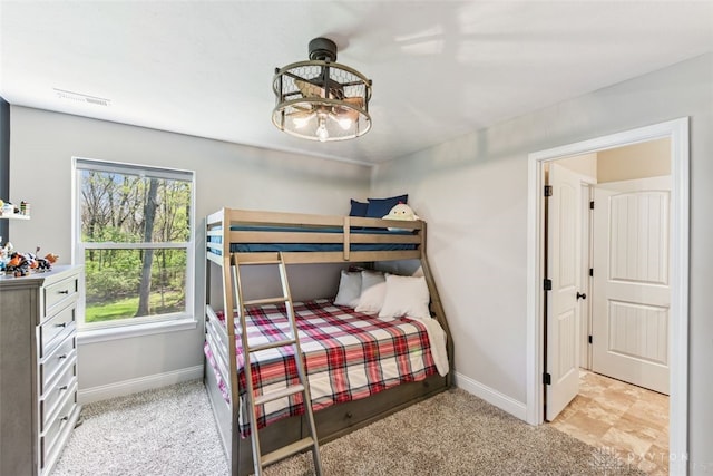 2187 Hamilton Rd, Lebanon, OH 45036 - bedroom featuring baseboards, light carpet, and visible vents