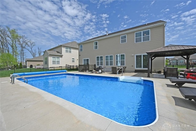 7633 Hargus Dr, Maineville, OH 45039 - view of swimming pool with a gazebo, fence, a fenced in pool, and a patio