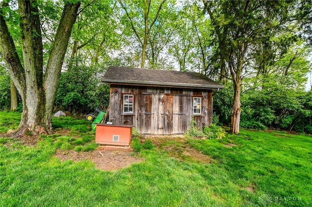 view of shed