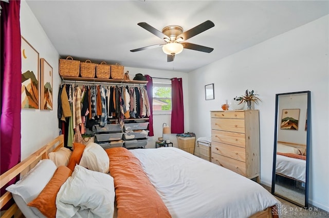 bedroom with a ceiling fan