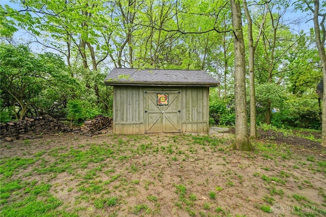 view of shed