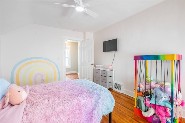 19 Klee Ave, Dayton, OH 45403 - bedroom with wood finished floors, a ceiling fan, and lofted ceiling