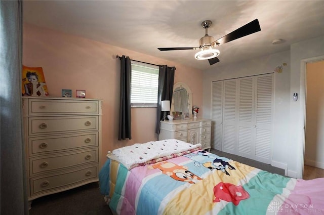 403 W Rahn Rd, Dayton, OH 45429 - bedroom featuring a ceiling fan and a closet