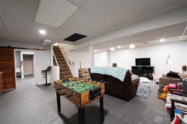 403 W Rahn Rd, Dayton, OH 45429 - game room with a drop ceiling
