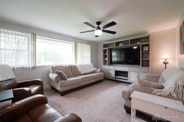 403 W Rahn Rd, Dayton, OH 45429 - living area featuring ceiling fan
