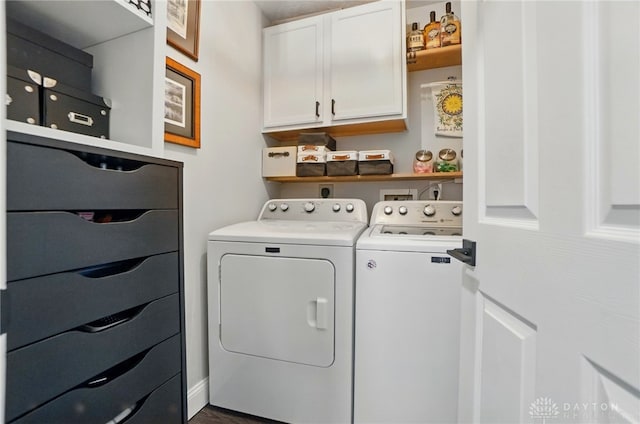 2481 Byers Ridge Dr, Miamisburg, OH 45342 - clothes washing area featuring cabinet space and washer and dryer