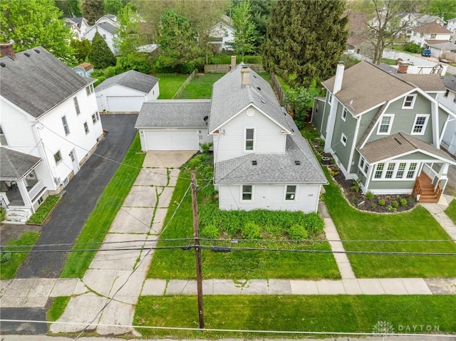 aerial view with a residential view
