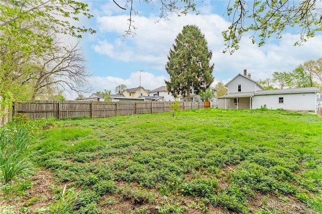 view of yard with fence