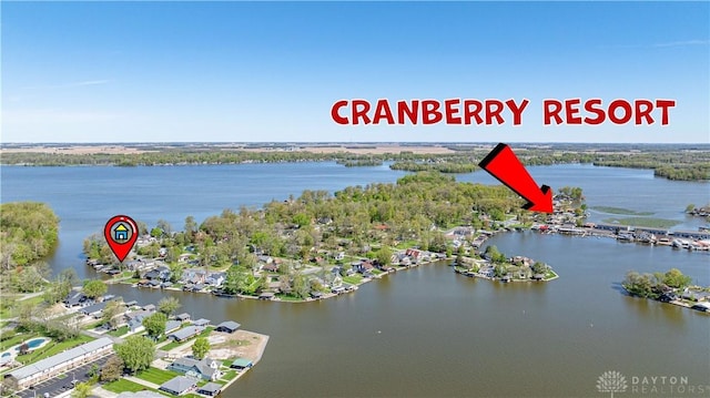 10125 Seminole Shore Dr, Huntsville, OH 43324 - bird's eye view with a water view