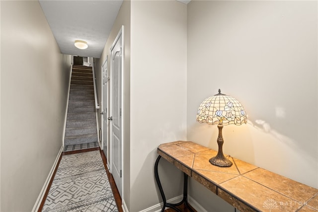 4266 Straight Arrow Rd, Beavercreek, OH 45430 - corridor featuring baseboards and stairway