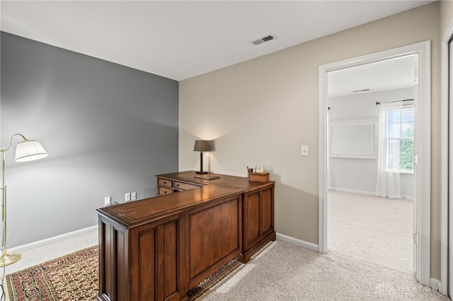 4266 Straight Arrow Rd, Beavercreek, OH 45430 - office space with baseboards, visible vents, and light carpet