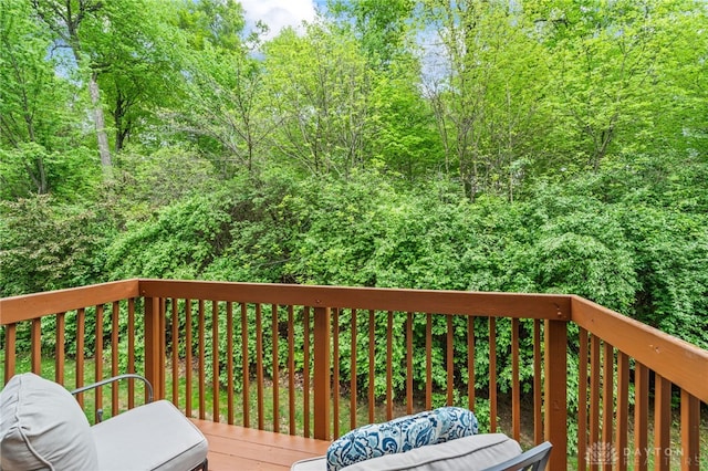 4266 Straight Arrow Rd, Beavercreek, OH 45430 - wooden deck with a view of trees