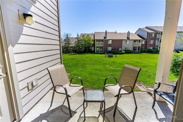 view of patio / terrace featuring a residential view