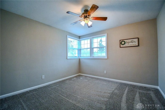 2004 N Reardon Dr, Dayton, OH 45420 - empty room featuring ceiling fan, carpet floors, and baseboards