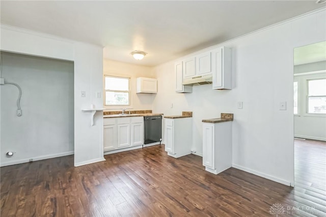 4322 Saylor St, Dayton, OH 45416 - kitchen featuring a healthy amount of sunlight, black dishwasher, dark wood finished floors, and a sink