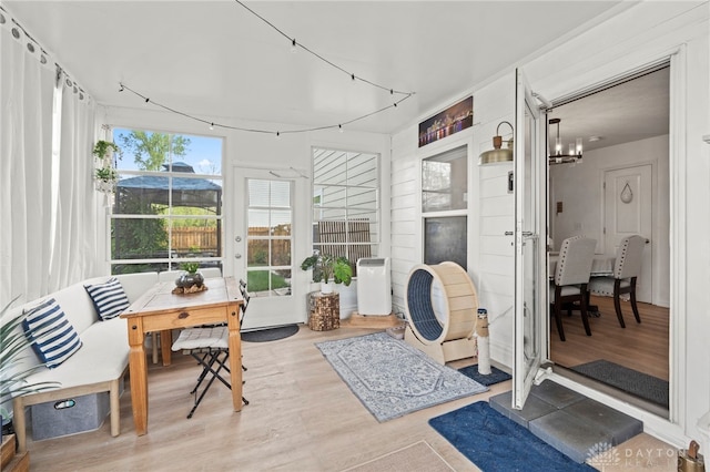 784 Marshall Dr, Xenia, OH 45385 - sunroom featuring a chandelier
