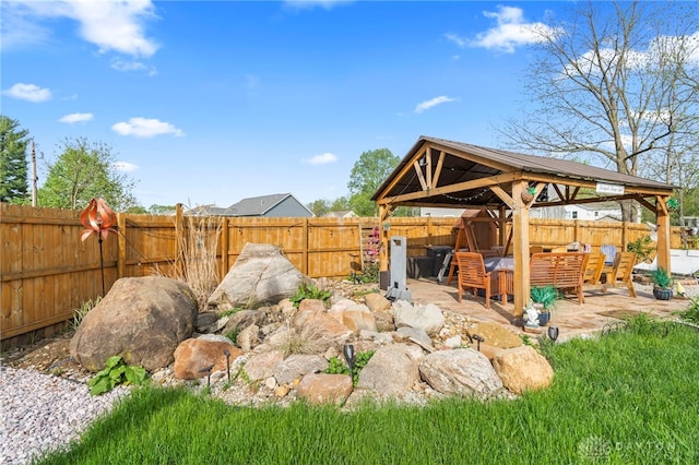 784 Marshall Dr, Xenia, OH 45385 - fenced backyard featuring a gazebo