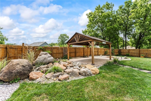 784 Marshall Dr, Xenia, OH 45385 - fenced backyard featuring a gazebo and a patio