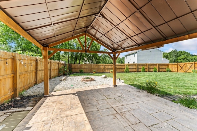 784 Marshall Dr, Xenia, OH 45385 - fenced backyard with a patio and a gazebo
