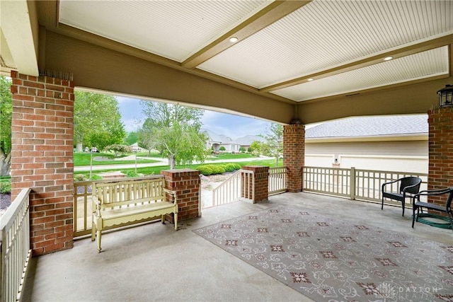 view of patio / terrace featuring covered porch