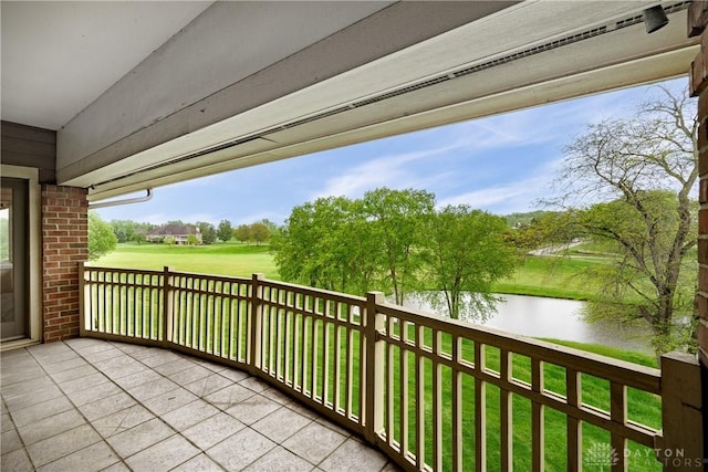 balcony with a water view
