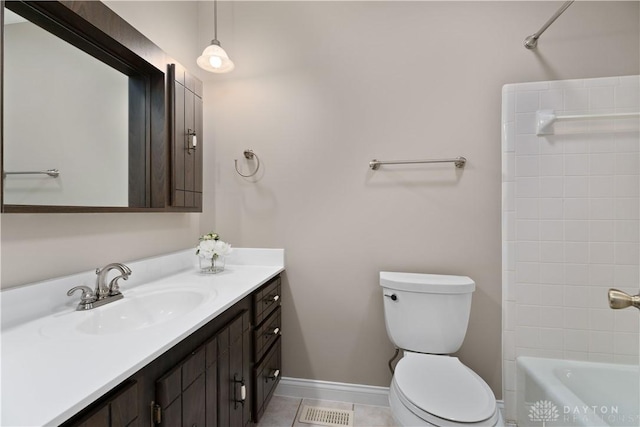 1824 Scotch Pine Dr, Beavercreek, OH 45432 - bathroom featuring toilet, baseboards, visible vents, tile patterned floors, and vanity