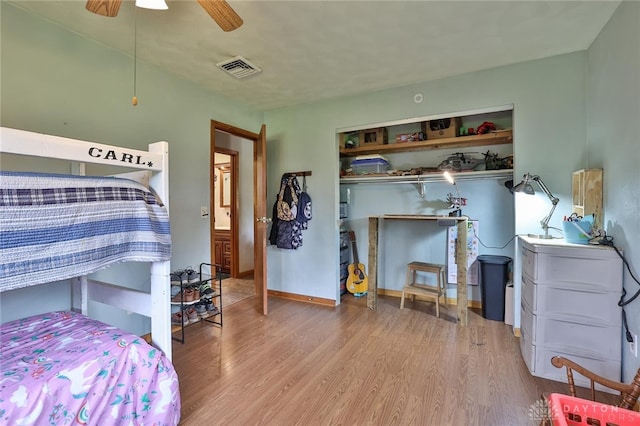 1097 Lynch Rd, Eaton, OH 45320 - bedroom with wood finished floors and a ceiling fan