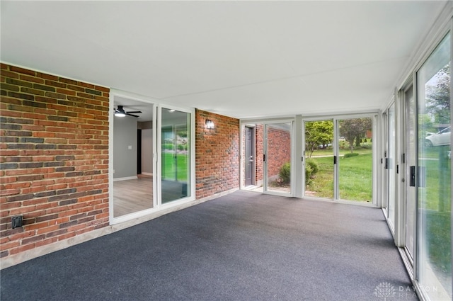 5741 Hithergreen Dr, Washington Twp, OH 45429 - unfurnished sunroom featuring a ceiling fan