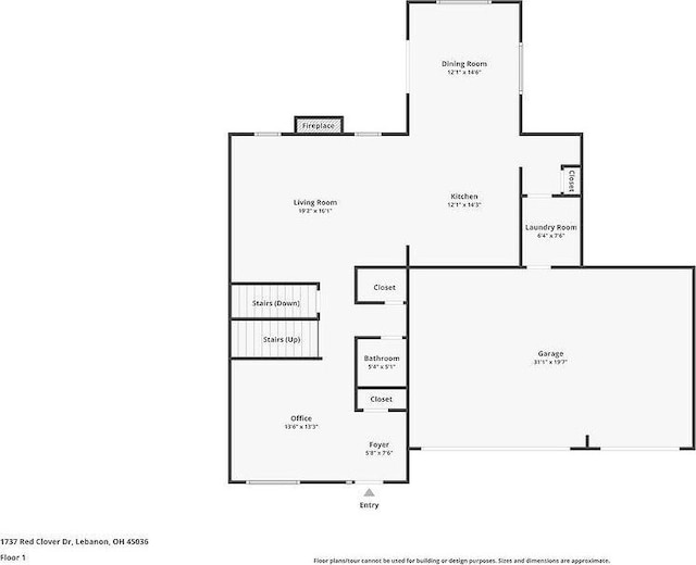 1737 Red Clover Dr, Lebanon, OH 45036 - room layout