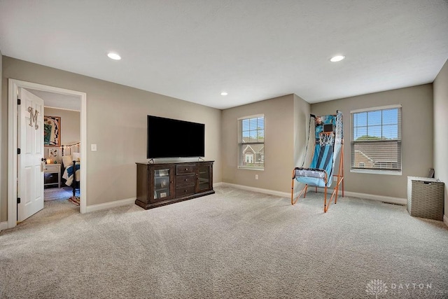 1737 Red Clover Dr, Lebanon, OH 45036 - sitting room featuring baseboards, carpet floors, and recessed lighting