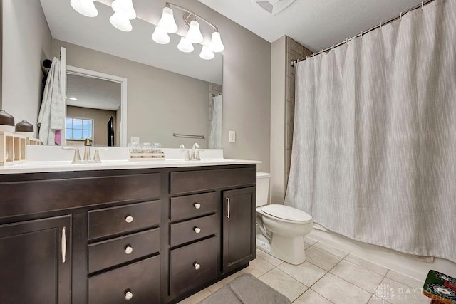 1737 Red Clover Dr, Lebanon, OH 45036 - full bathroom with tile patterned flooring, toilet, and double vanity