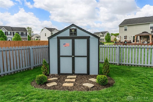 1194 Lisa Marie Dr, Xenia, OH 45385 - view of shed featuring a gazebo and a residential view