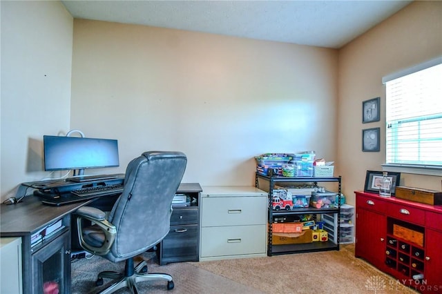 view of carpeted office