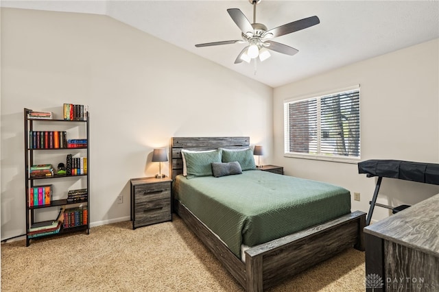 108 Mallard Glen Dr Unit 7, Dayton, OH 45458 - bedroom featuring lofted ceiling, light carpet, a ceiling fan, and baseboards