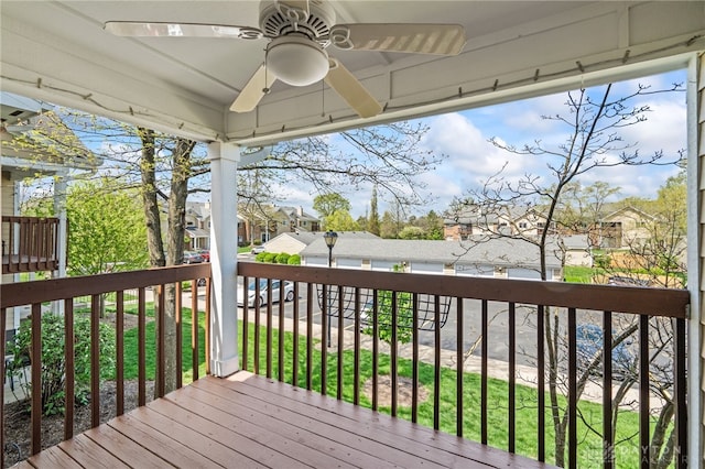 108 Mallard Glen Dr Unit 7, Dayton, OH 45458 - wooden terrace with ceiling fan and a residential view