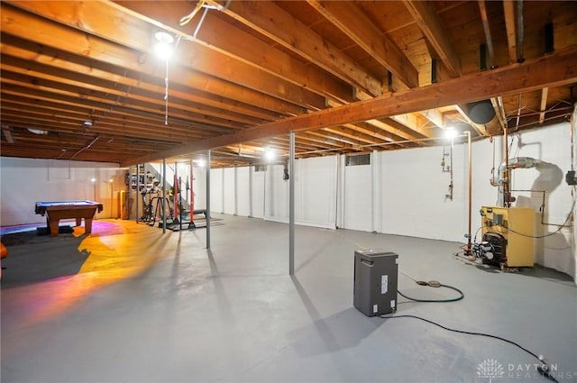 2023 W State Route 63, Lebanon, OH 45036 - unfinished below grade area with a heating unit and billiards