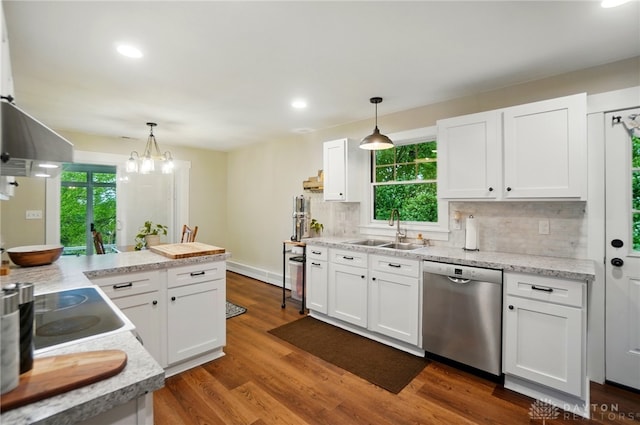 2023 W State Route 63, Lebanon, OH 45036 - kitchen with stainless steel dishwasher, a sink, light countertops, backsplash, and recessed lighting