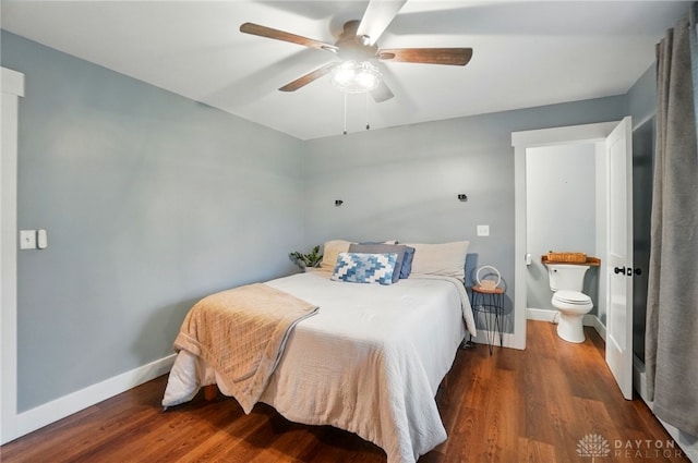2023 W State Route 63, Lebanon, OH 45036 - bedroom featuring baseboards, wood finished floors, and a ceiling fan