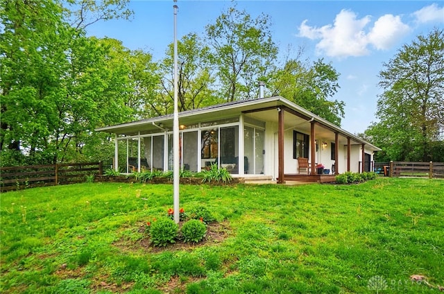 2023 W State Route 63, Lebanon, OH 45036 - rear view of house with a porch and a sunroom