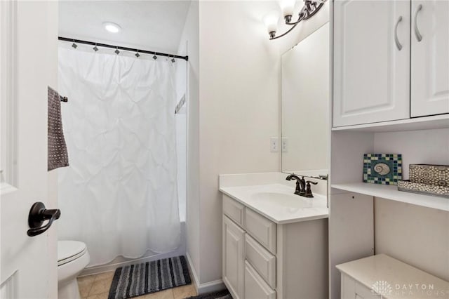 10280 Benjamin Way, Washington Twp, OH 45458 - full bath with toilet, vanity, shower / tub combo, and tile patterned floors