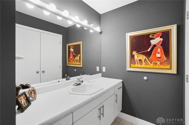 1900 Kresswood Cir, Kettering, OH 45429 - bathroom with vanity and tile patterned flooring