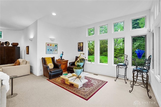 1900 Kresswood Cir, Kettering, OH 45429 - carpeted living room featuring recessed lighting and baseboards